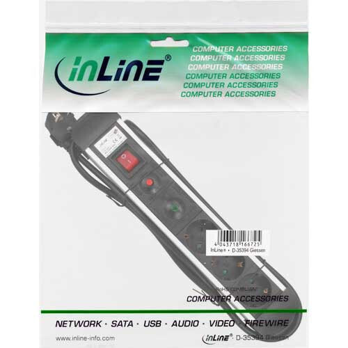 Удлинитель Inline Socket Strip - Aluminum - 3-way with protection - switch - 1.5m