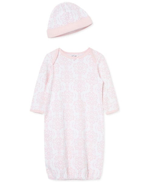 Пижама Little Me Girls Sleep Gown and Hat 2 Piece Set.