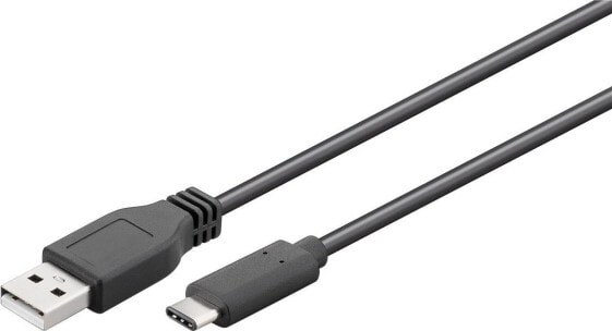 Wentronic 55466 - 1 m - USB C - USB A - USB 2.0 - 480 Mbit/s - Black