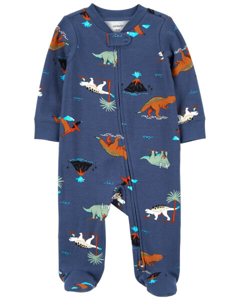 Baby Dinosaurs 2-Way Zip Cotton Sleep & Play Pajamas 9M