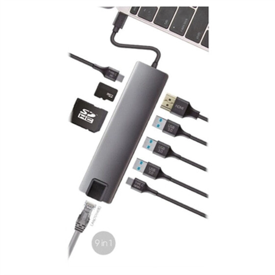 USB-разветвитель CoolBox COO-DOCK-01 Серый Серебристый