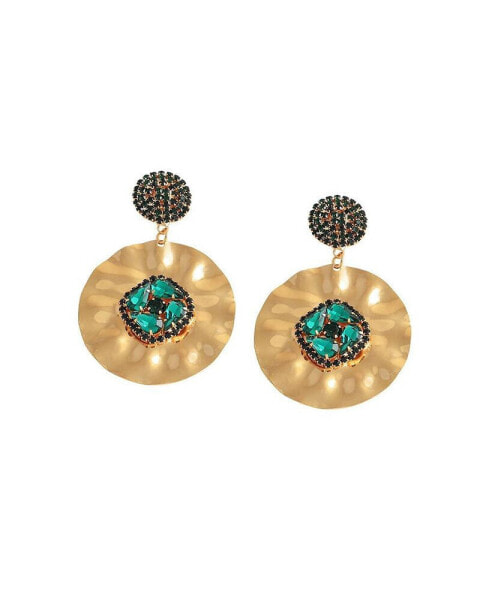 Women's Gold Circular Drop Earrings