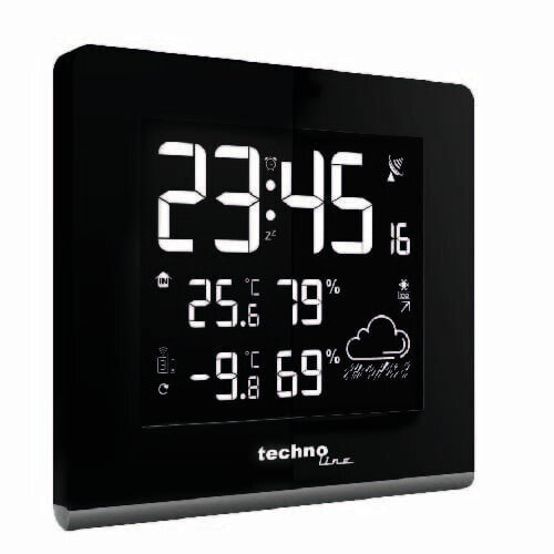 Термогигрометр Technoline WS 9065 - черный - внутренний гигрометр, внутренний термометр, наружный гигрометр, наружный термометр - F, °C - 30 м - 433 МГц - AC/батарея