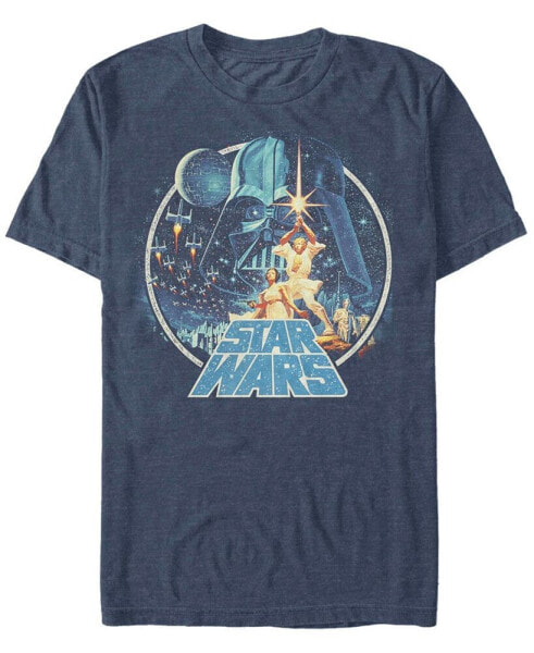Men's Star Wars Group Victory Scene Retro Poster Short Sleeve T-shirt