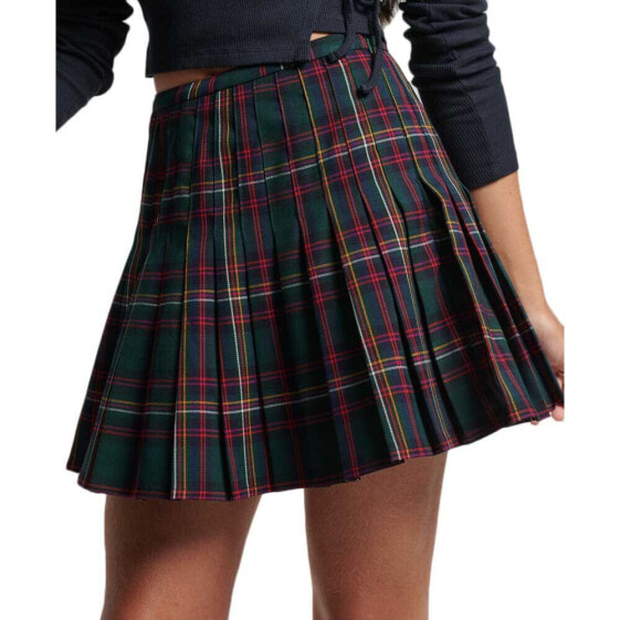 SUPERDRY Check short skirt