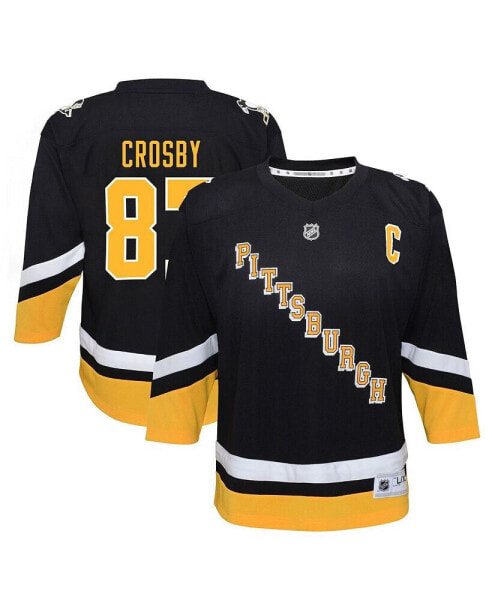 Футболка для малышей Outerstuff Sidney Crosby черная Pittsburgh Penguins 2021, 22 - игровая.