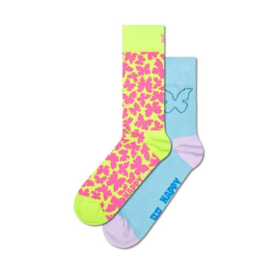 Носки половинчатые Happy Socks набор бабочки и голубики 2 пары