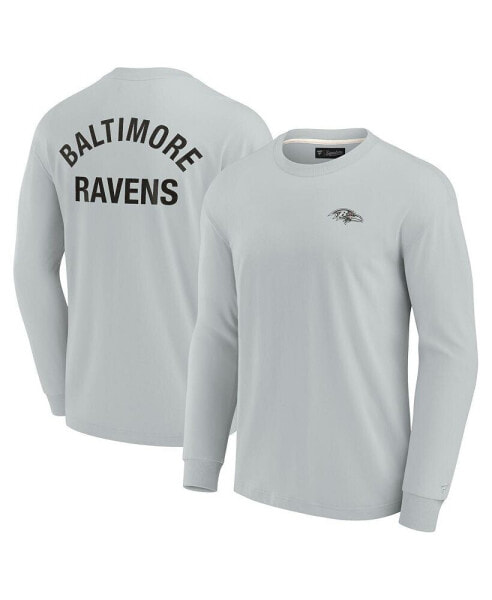 Men's and Women's Gray Baltimore Ravens Super Soft Long Sleeve T-shirt