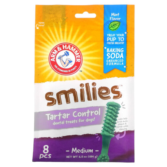 Scrubbies, Tartar Control Dental Treats For Dogs, Medium, Mint, 8 Pieces, 6.5 oz (184 g)