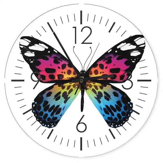 Wanduhr - Regenbogen-Schmetterling