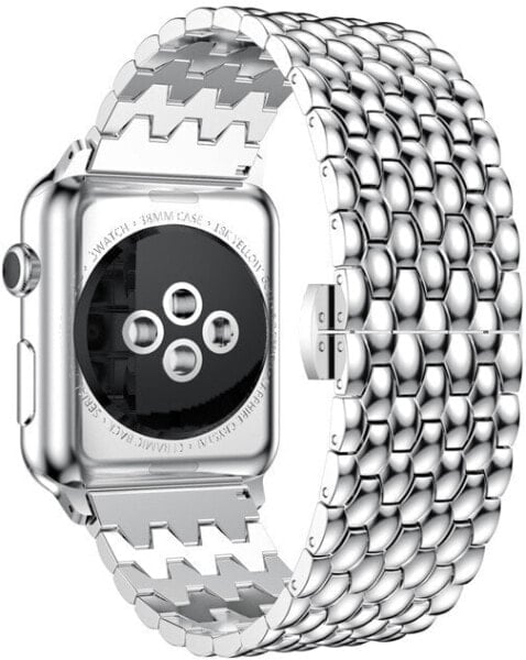 Ocelový tah s dračím vzorem pro Apple Watch 42/44/45/49 mm - Silver