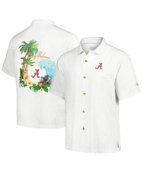 Men's White Alabama Crimson Tide Castaway Game Camp Button-Up Shirt
