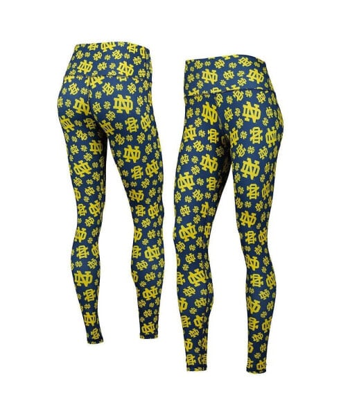 Women's Navy Notre Dame Fighting Irish Team Stacked Mascot Leggings