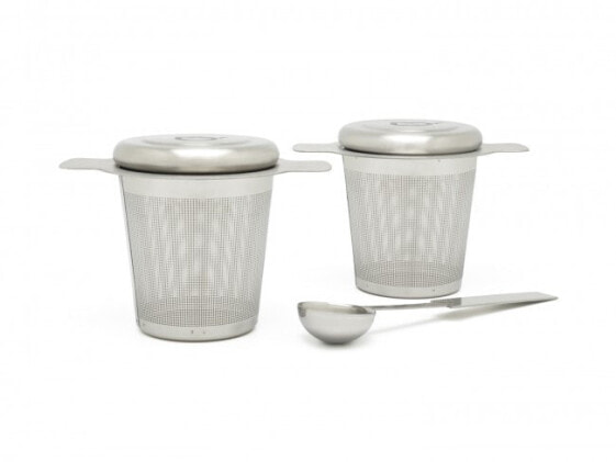 Bredemeijer Group Bredemeijer Two tea filters with tea measuring spoon - Teapot filter - Silver - White - 2 pc(s)