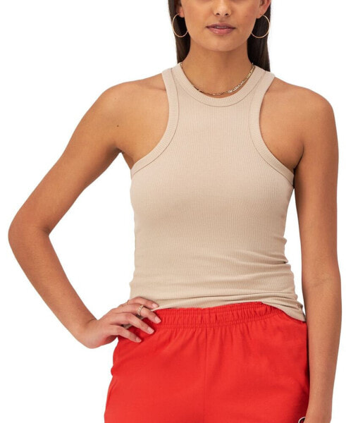 Women's High-Neck Ribbed Tank