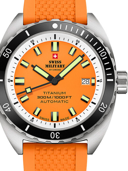 Swiss Military SMA34100.10 Diver Titanium Automatic Mens Watch 42mm 30ATM