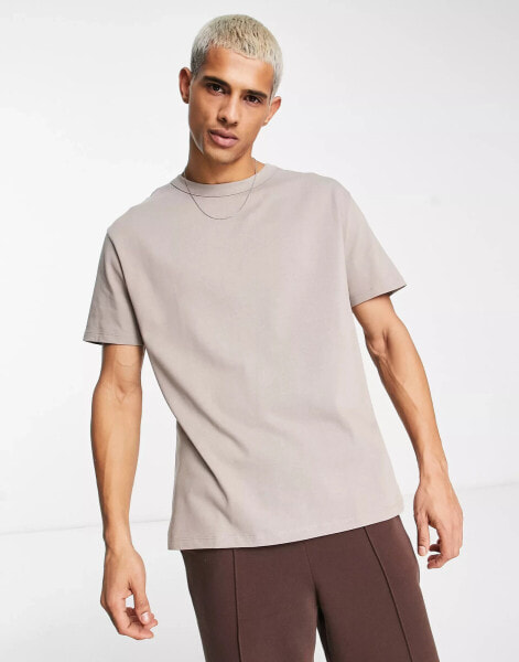 ASOS DESIGN relaxed heavyweight t-shirt in beige