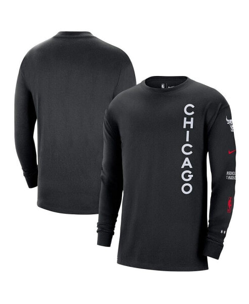 Men's Black Chicago Bulls 2023/24 City Edition Max90 Expressive Long Sleeve T-shirt