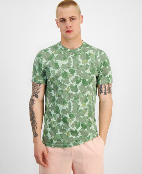 Men's Short Sleeve Crewneck Leaf Camo T-Shirt, Created for Macy's