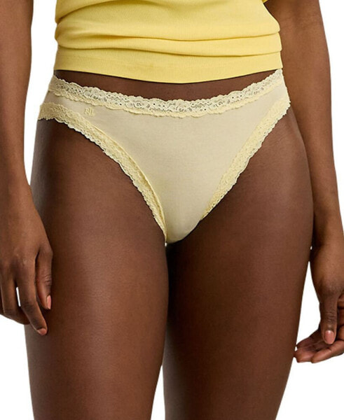 Women's Cotton & Lace Jersey Bikini Brief Underwear 4L0076