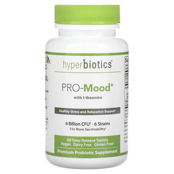 Витаминно-минеральный комплекс Hyperbiotics Pro-Mood с L-теанином, 6 млрд КОЕ, 60 таблеток с удерживающим покрытием