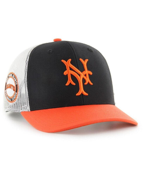Men's Black, Orange NY Giants Sidenote Trucker Snapback Hat
