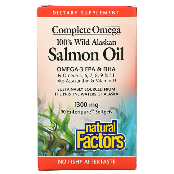 100% Wild Alaskan Salmon Oil, 1300 mg, 90 Enteripure Softgels