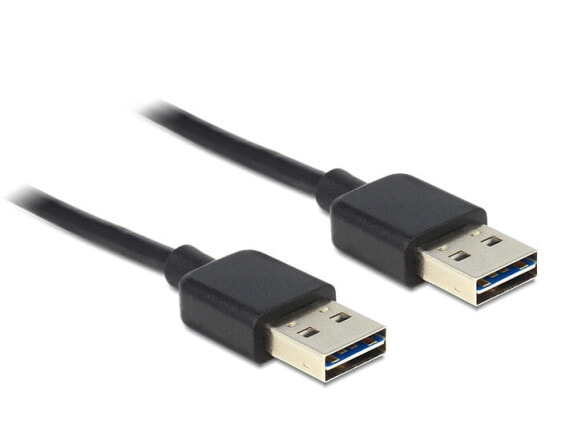 Delock 85556, 2 m, USB 2.0 Type-A reversible, USB 2.0 Type-A reversible, USB 2.0, Black
