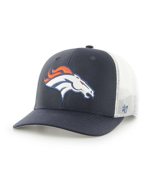 Men's Navy and White Denver Broncos Trophy Trucker Flex Hat