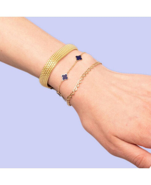 Mini Lapis Clover Bracelet 14K Gold