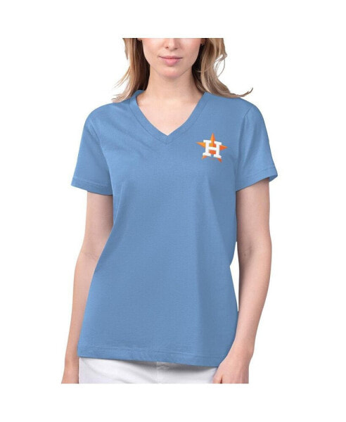 Women's Light Blue Houston Astros Game Time V-Neck T-shirt