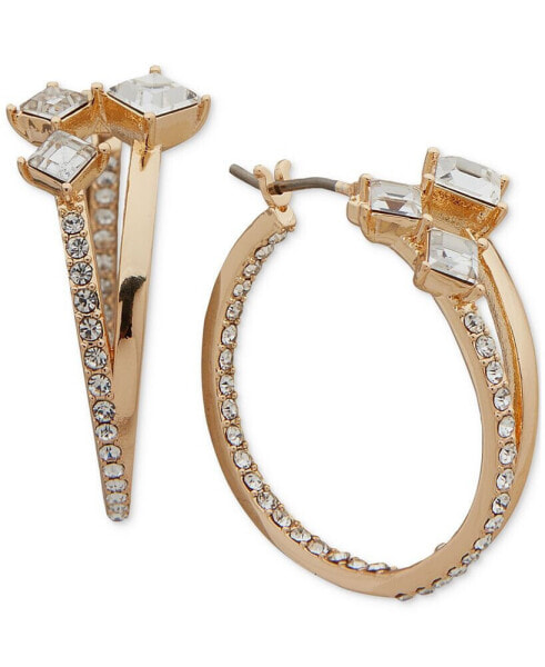 PARIS Small Crystal Split-Hoop Earrings, 0.87"