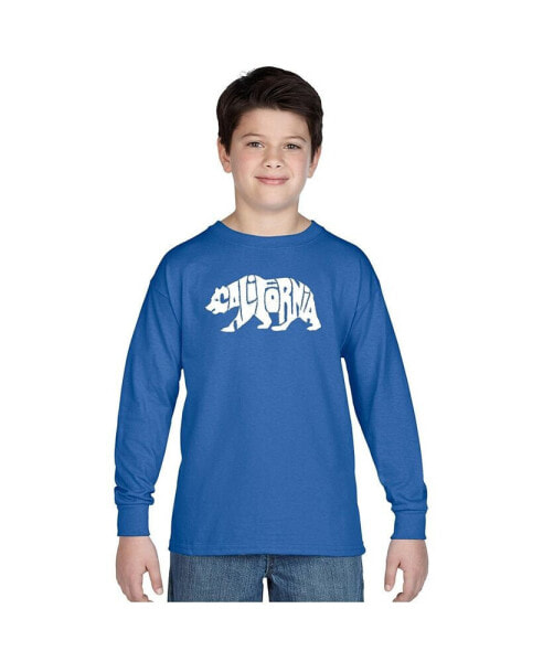 Big Boy's Word Art Long Sleeve T-shirt - California Bear