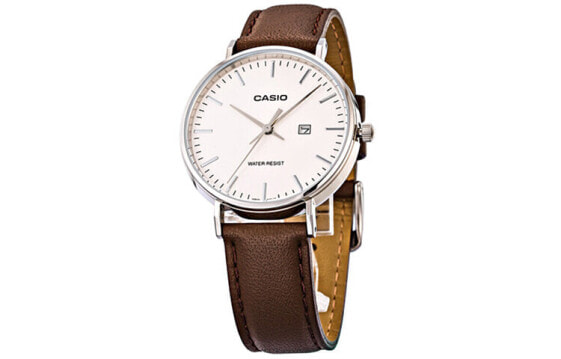 Часы и аксессуары CASIO LTH-1060L-7APF Белый циферблат, коричневый ремень