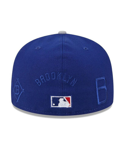 Men's Royal/Gray Los Angeles Dodgers Multi Logo 59FIFTY Fitted Hat