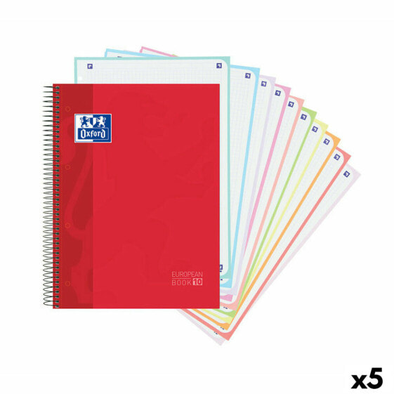 Тетрадь для школы OXFORD Europeanbook 10 School Classic Красный A4 150 Листов (5 штук)