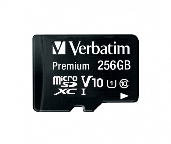 Verbatim Premium U1 - 256 GB - MicroSDXC - Class 10 - UHS-I - 90 MB/s - 10 MB/s
