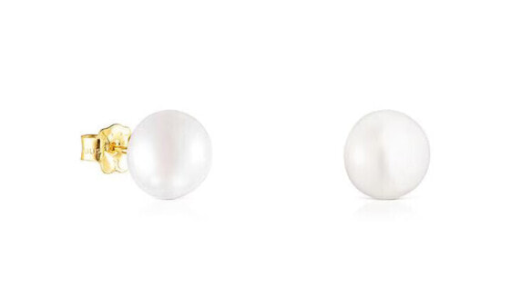 Gold earrings with real pearl 1000101400