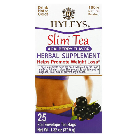 Slim Tea, Acai Berry, 25 Foil Envelope Tea Bags, 1.32 oz (37.5 g)