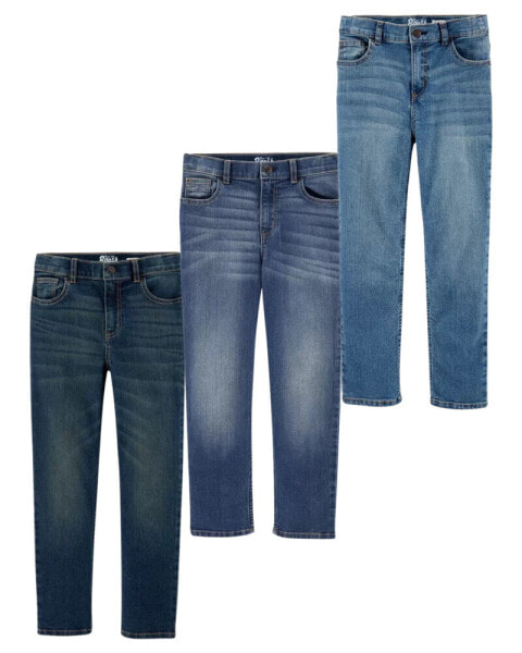 Kid 3-Pack Multi-Wash Straight-Leg Jeans Set 5R