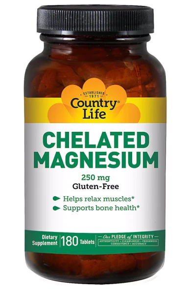 Country Life Chelated Magnesium Хелантный магний 250 мг 180 таблеток 1841₽