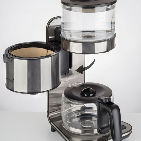 KORONA 10295 - Drip coffee maker - 1.25 L - Ground coffee - 1800 W - Black - Stainless steel