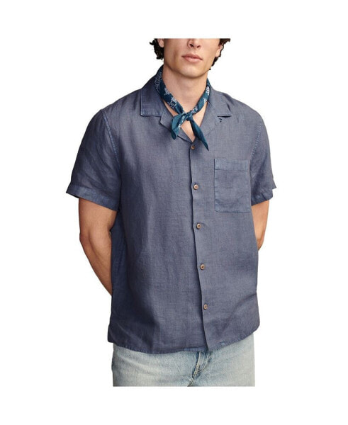 Men's Linen Camp Collar Short Sleeve Shirt