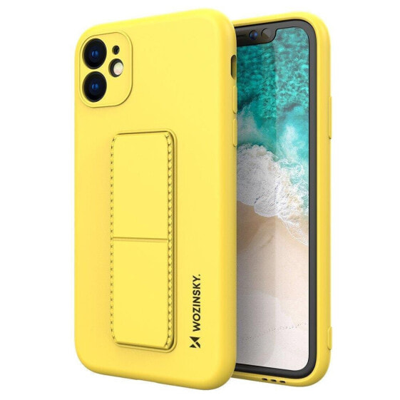 Silikonowe etui z podstawką etui Samsung Galaxy A32 4G Kickstand Case żółte