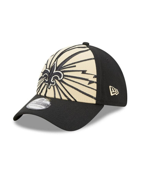 Men's Gold, Black New Orleans Saints Shattered 39THIRTY Flex Hat