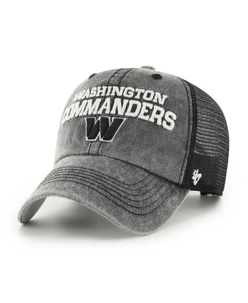 Men's Black Washington Commanders Drumlin Trucker Clean Up Snapback Hat
