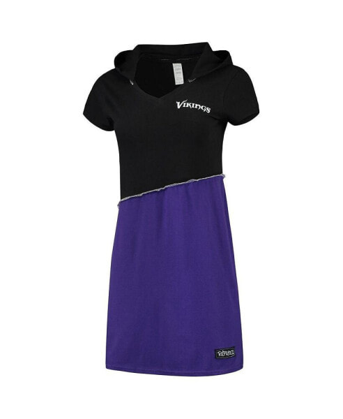 Платье мини с капюшоном женское Refried Apparel Black, Purple Minnesota Vikings