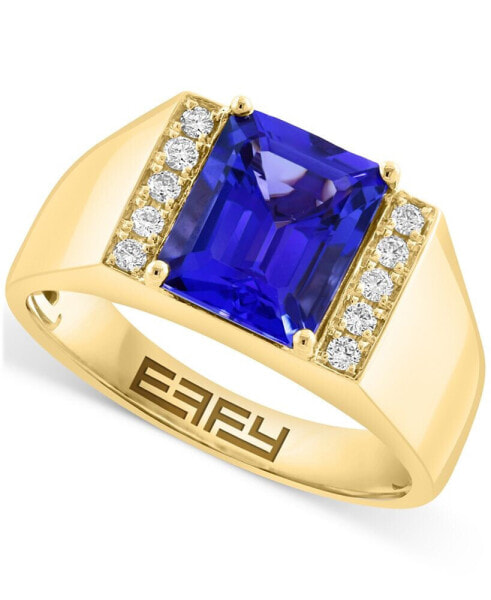 EFFY® Men's Tanzanite (3-1/3 ct. t.w.) & Diamond (1/6 ct. t.w.) Ring in 14k Gold