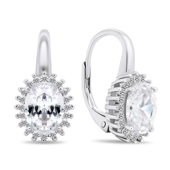 Sparkling silver earrings with zircons EA401W