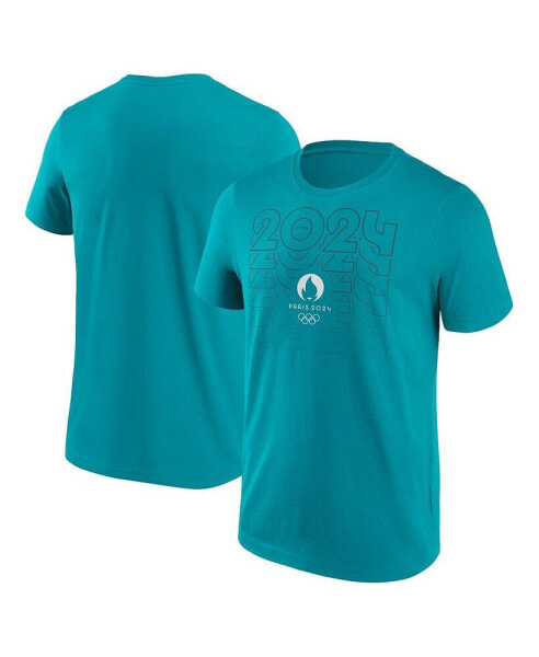 Branded Men's Aqua Paris 2024 Repeat Outline T-Shirt